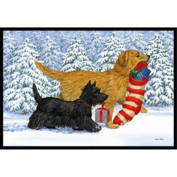 Carolines Treasures Golden Retriever Keep Up There- Scottie Indoor or Outdoor Mat- 24 x 36 ASA2171JMAT - main